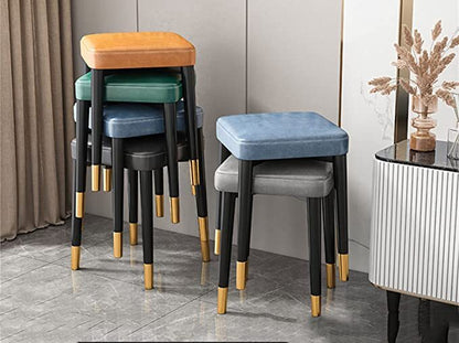 Minimalist Faux Leather Dining Table Stool Padded Dressing Stool