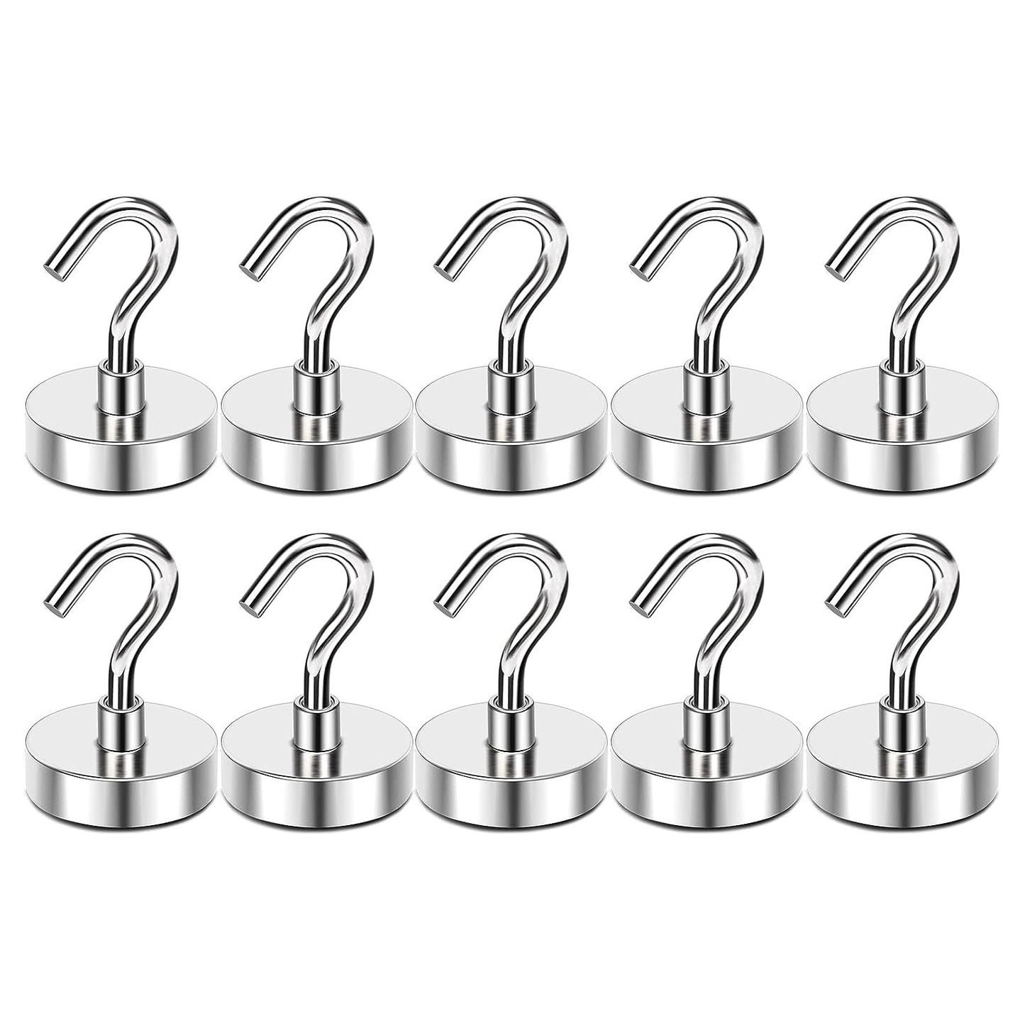 10 X Heavy Duty Magnetic Hooks Multipurpose Strong Hanging Magnets Hangers (8KG Each)