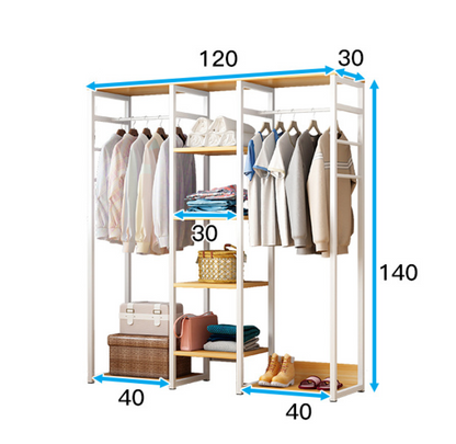 Galaxy Wardrobe Cupboard Shelves & Clothes Hanging Racks (Black)