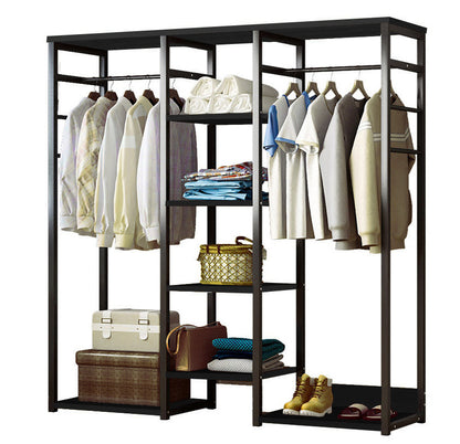 Galaxy Wardrobe Cupboard Shelves & Clothes Hanging Racks (Black)