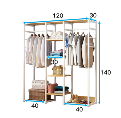 Galaxy Wardrobe Cupboard Shelves & Clothes Hanging Racks (White)