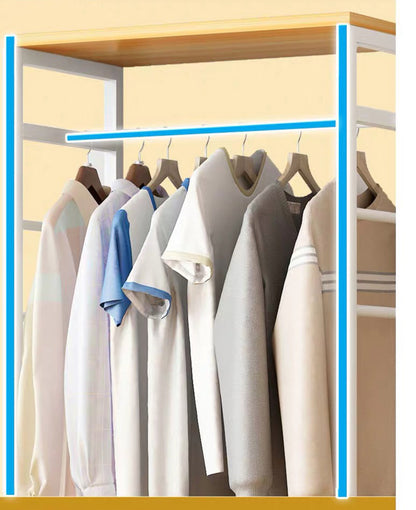 Galaxy Wardrobe Cupboard Shelves & Clothes Hanging Racks (White)