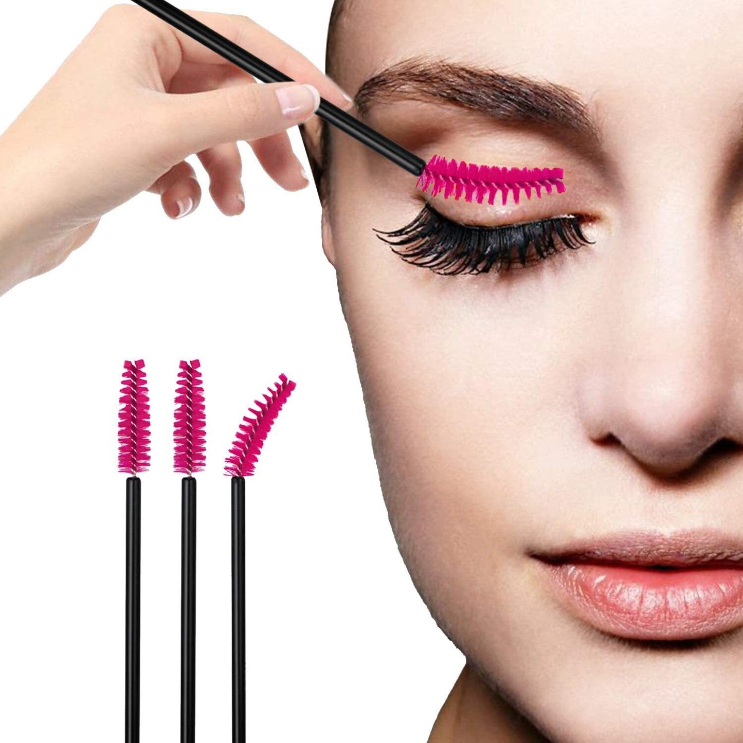 50 X Disposable Eyelash Mascara Makeup Brushes Eyebrow Lash Extensions