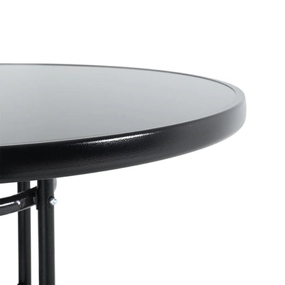 Alfresco Round Mirrored Tempered Glass Table