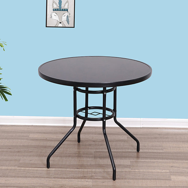 Alfresco Round Mirrored Tempered Glass Table