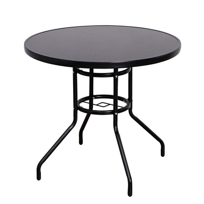 Alfresco Round Mirrored Tempered Glass Table