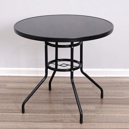 Alfresco 80cm Round Mirrored Tempered Glass Table