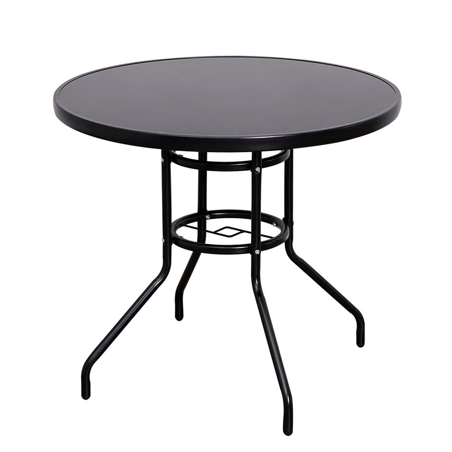 Alfresco 80cm Round Mirrored Tempered Glass Table