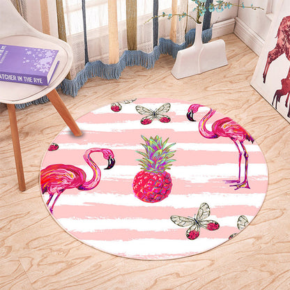 Tropical Paradise Flamingo Infinity Round Rug