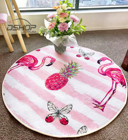 Tropical Paradise Flamingo Infinity Round Rug