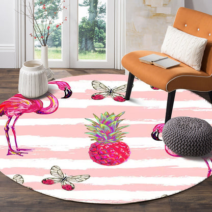 Tropical Paradise Flamingo Infinity Round Rug