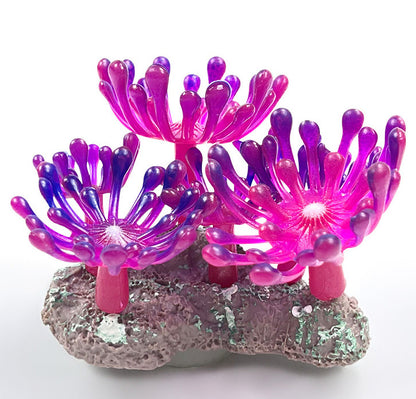 Artificial Coral Aquarium Decor Plants Fish Tank Decoration (Pink)