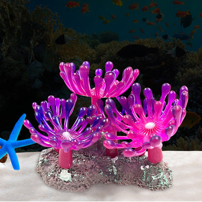 Artificial Coral Aquarium Decor Plants Fish Tank Decoration (Pink)