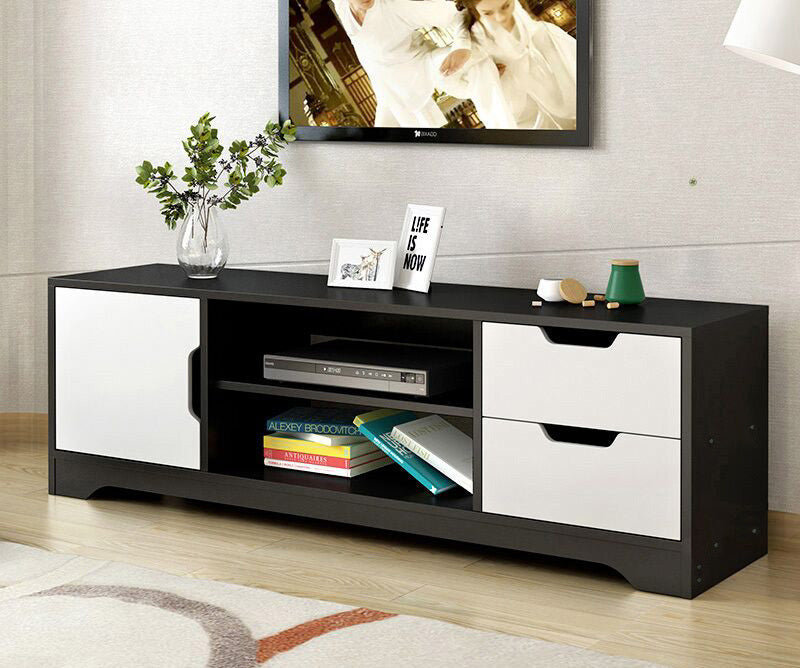 Delta TV Cabinet Entertainment Unit (Black & White)