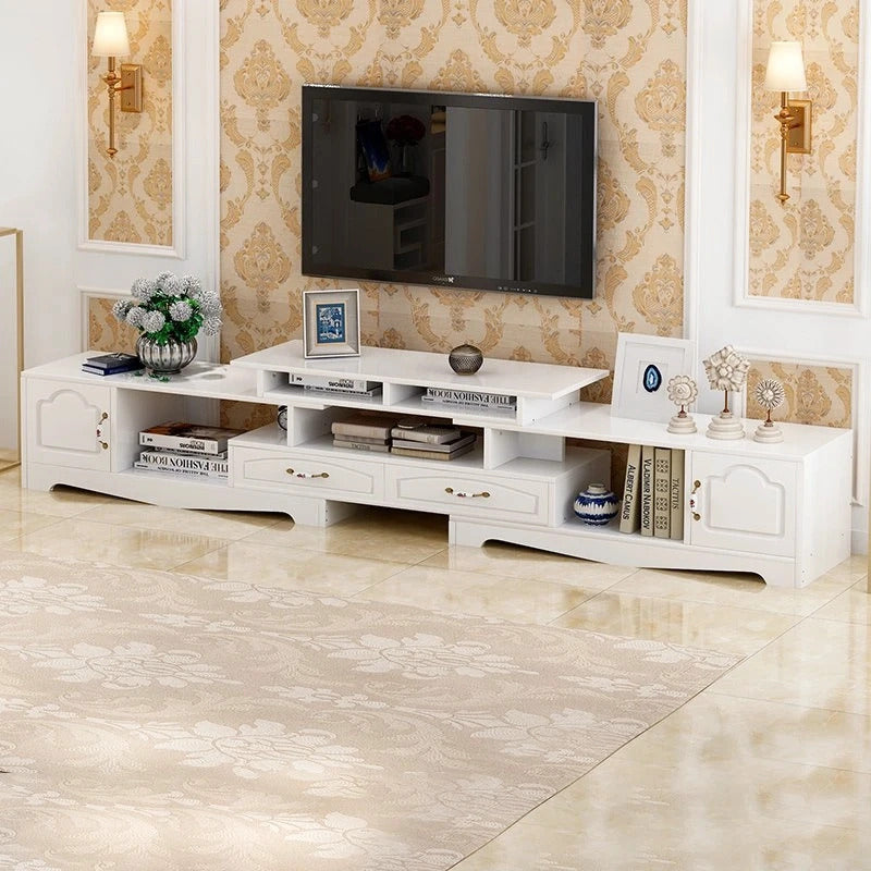 2-Piece Set Royal Luxury Coffee Table & Adjustable TV Cabinet