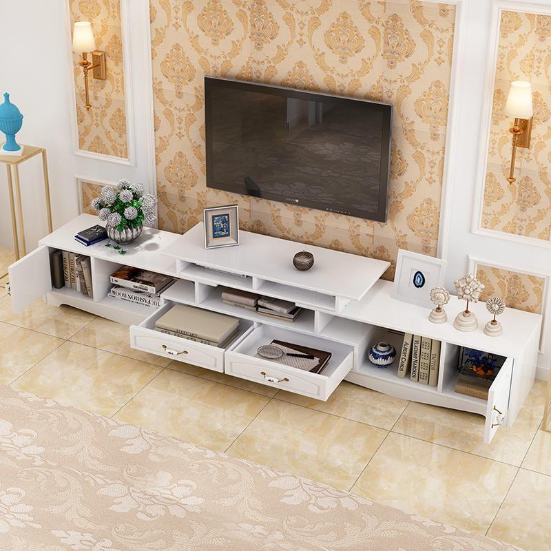 2-Piece Set Royal Luxury Coffee Table & Adjustable TV Cabinet