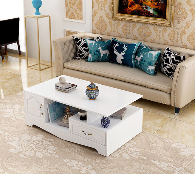 2-Piece Set Royal Luxury Coffee Table & Adjustable TV Cabinet