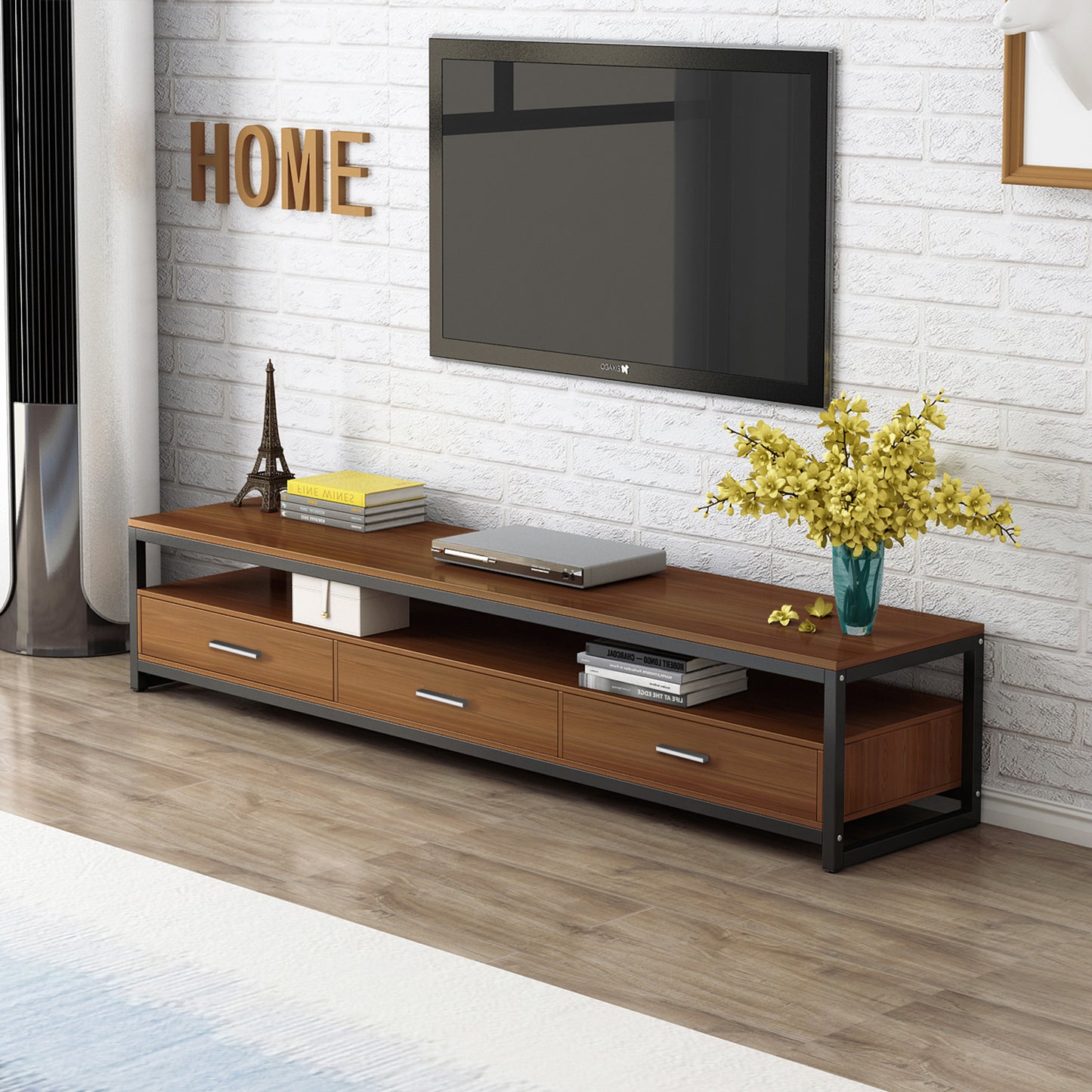 Athena 3-Drawer TV Cabinet (Walnut)