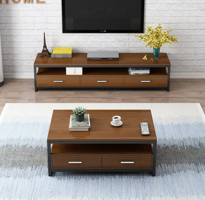 2-Piece Set Athena Coffee Table & TV Cabinet with Drawers (Walnut)