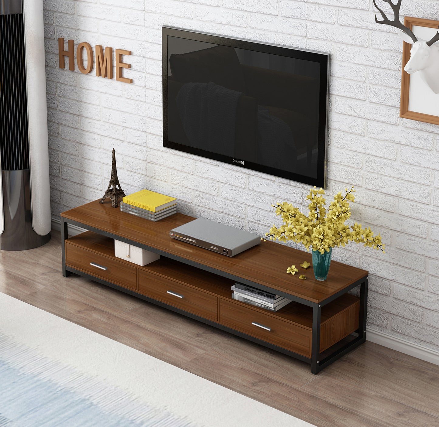 2-Piece Set Athena Coffee Table & TV Cabinet with Drawers (Walnut)