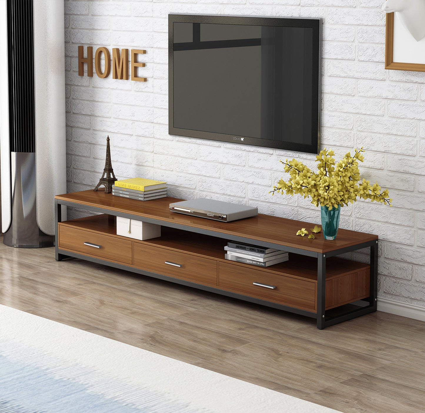 2-Piece Set Athena Coffee Table & TV Cabinet with Drawers (Walnut)