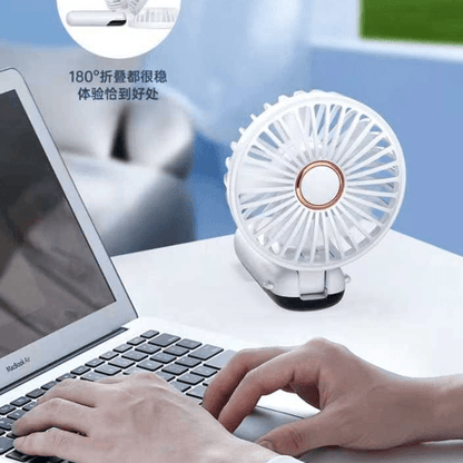 5-Speed LED Display USB Rechargeable Handheld Fan Portable Cooler