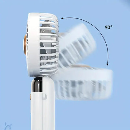 5-Speed LED Display USB Rechargeable Handheld Fan Portable Cooler