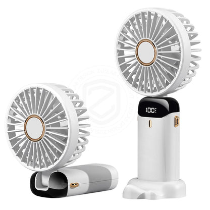 5-Speed LED Display USB Rechargeable Handheld Fan Portable Cooler