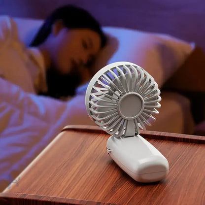 5-Speed LED Display USB Rechargeable Handheld Fan Portable Cooler