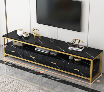 Synergy Luxury Marble Look TV Cabinet (Black)