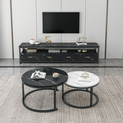 Synergy Lush Marble Look TV Cabinet (Black)