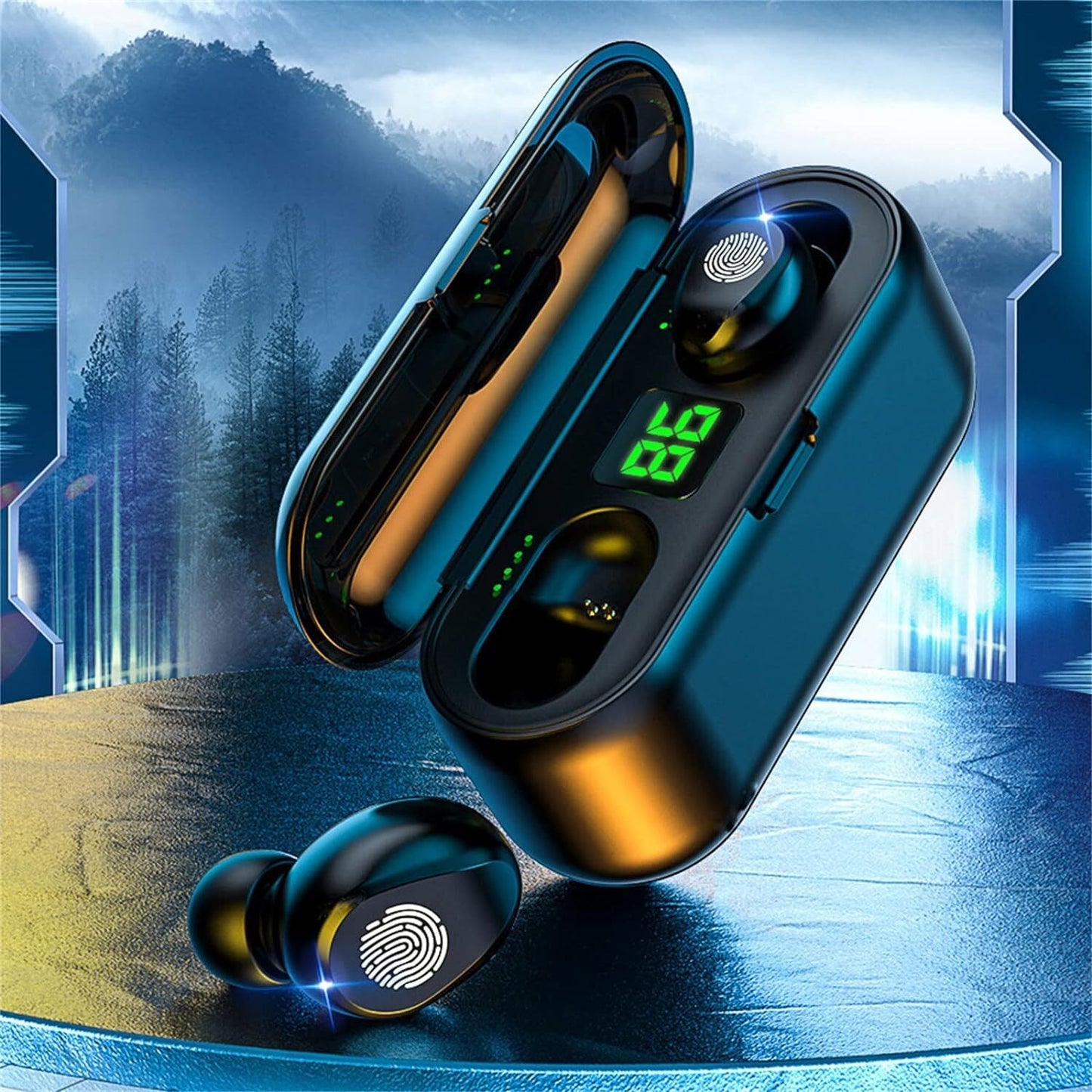 TWS Wireless Bluetooth Headset Stereo Earphones Touch Digital Display Sports Earbuds