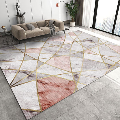 XL Extra Large Pink Marble Rug Carpet Mat (300 x 200)