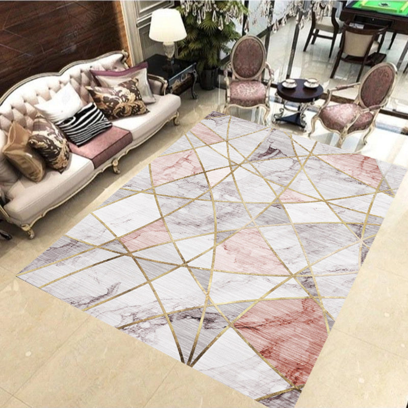 XL Extra Large Pink Marble Rug Carpet Mat (300 x 200)