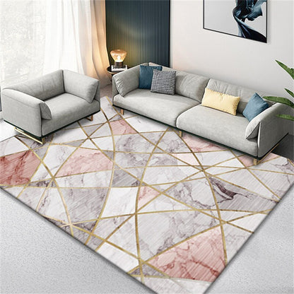 XL Extra Large Pink Marble Rug Carpet Mat (300 x 200)