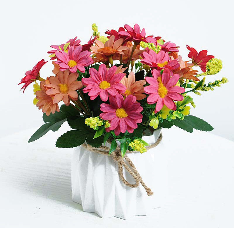 Beautiful Pink Mixed Artificial Flowers and Vase Set