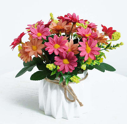 Beautiful Pink Mixed Artificial Flowers and Vase Set