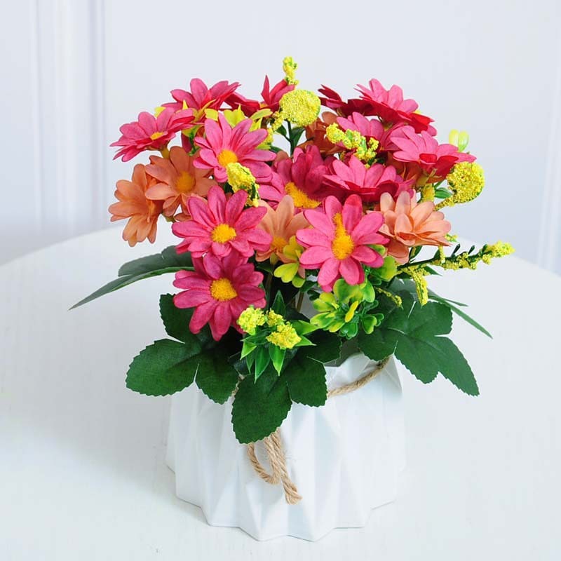 Beautiful Pink Mixed Artificial Flowers and Vase Set