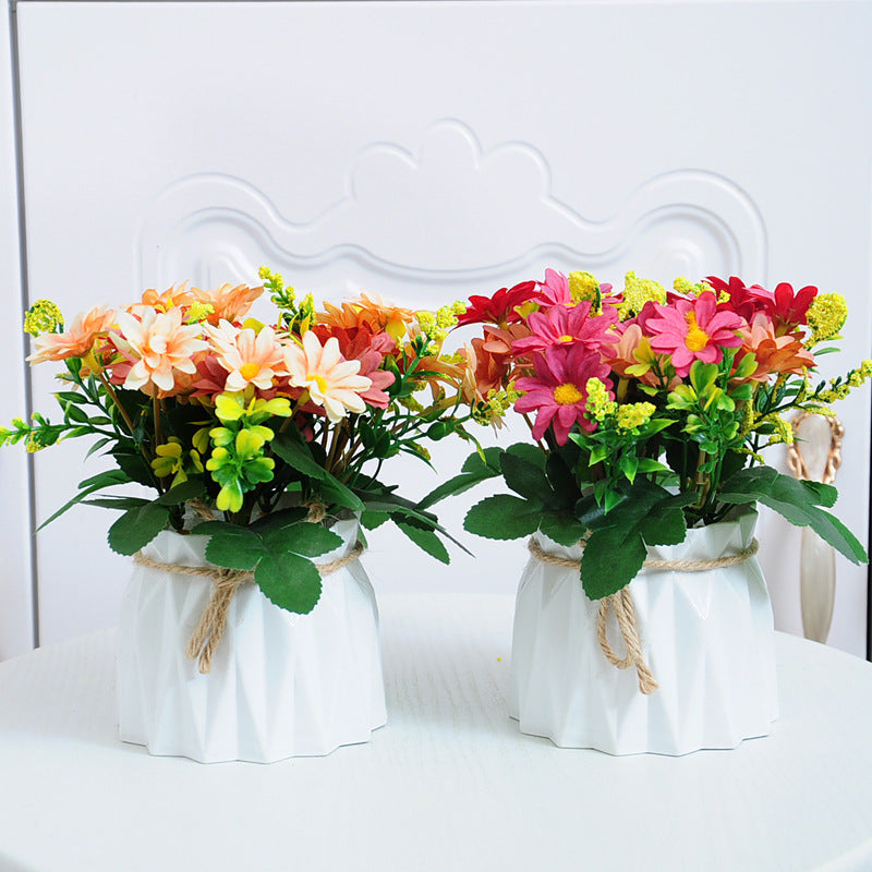 Beautiful Pink Mixed Artificial Flowers and Vase Set