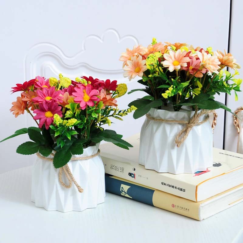 Beautiful Pink Mixed Artificial Flowers and Vase Set