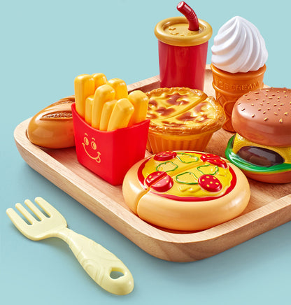 11-Piece Lunch Plate Realistic Pretend Cutting Food Toy Play Set