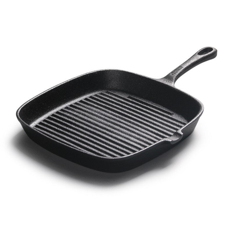 Heavy Duty Non-stick Frying Pan Cast Iron Steak Skillet Induction Cooker BBQ Grill Cookware