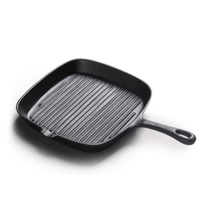 Heavy Duty Non-stick Frying Pan Cast Iron Steak Skillet Induction Cooker BBQ Grill Cookware