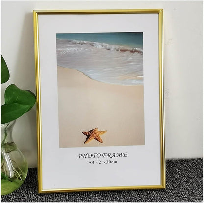 A4 Wooden Picture Photo Art Frame (Gold)