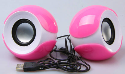 Big Eyes USB Computer Speakers Portable Mini Stereo (Pink)