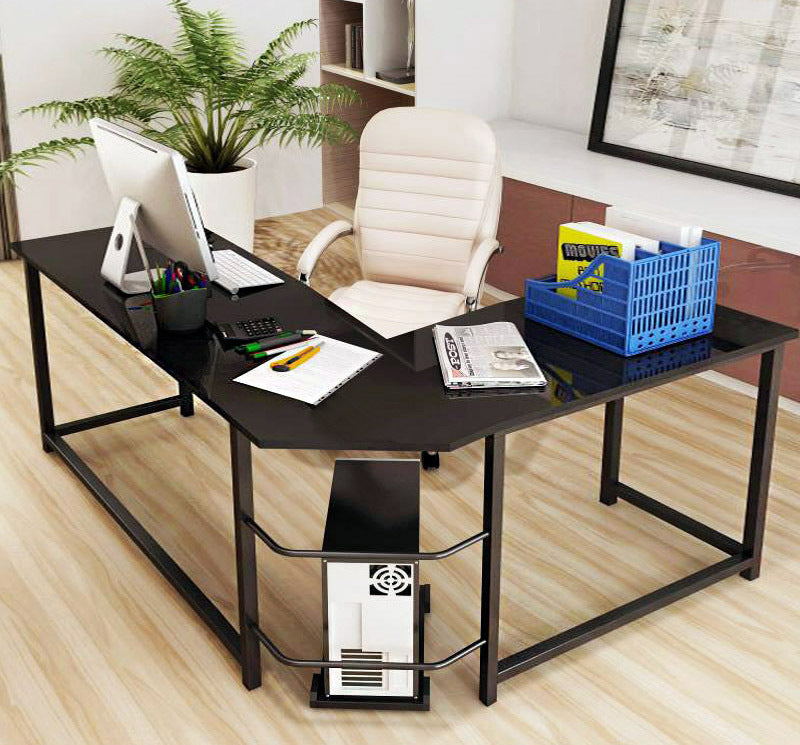 Prestige Corner Computer Desk Office Double Workstation (Black)