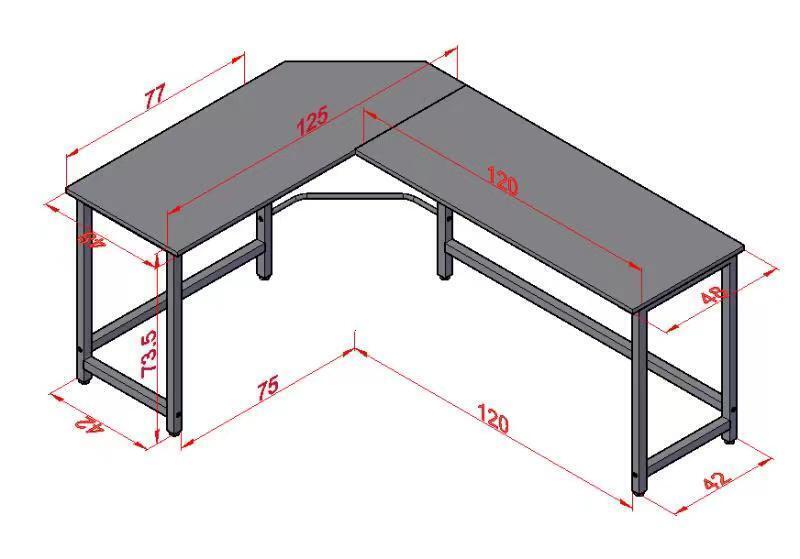 Prestige Corner Computer Desk Office Double Workstation (Black)