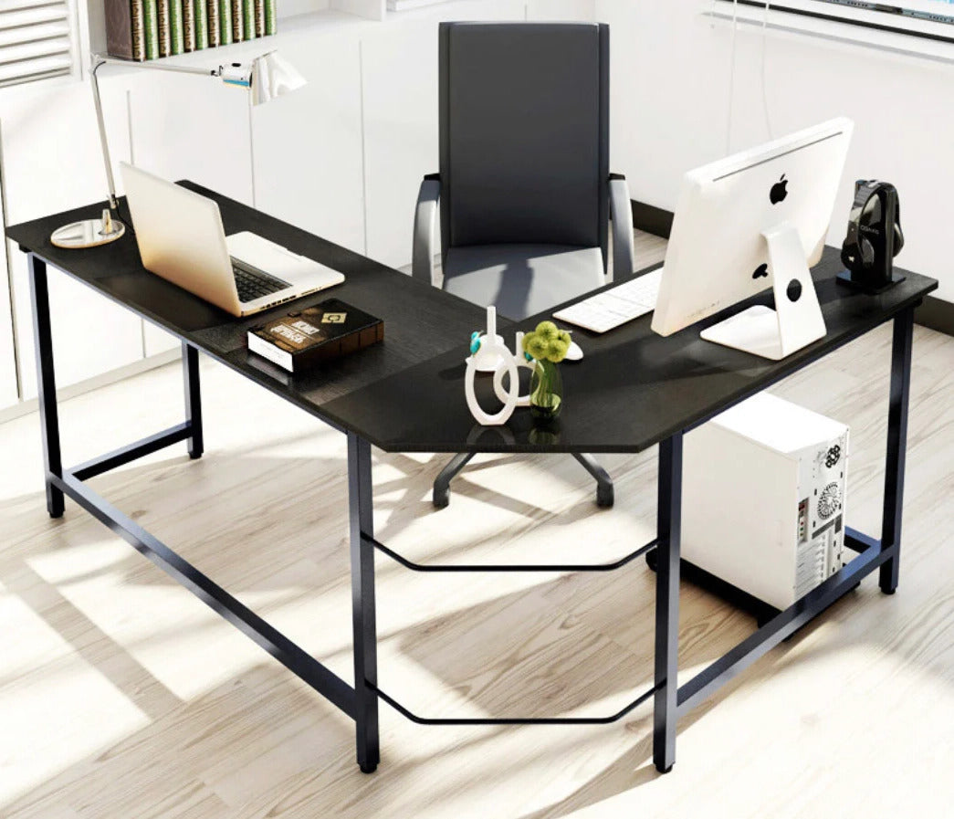 Prestige Corner Computer Desk Office Double Workstation (Black)