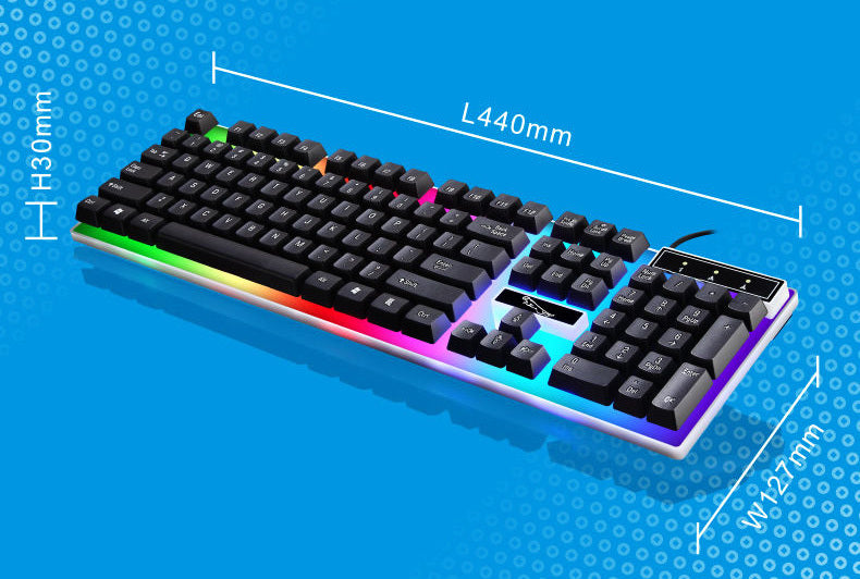 RGB Wired Gaming Keyboard and Mouse Combo Set (Black Lighting)