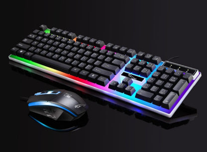 RGB Wired Gaming Keyboard and Mouse Combo Set (Black Lighting)